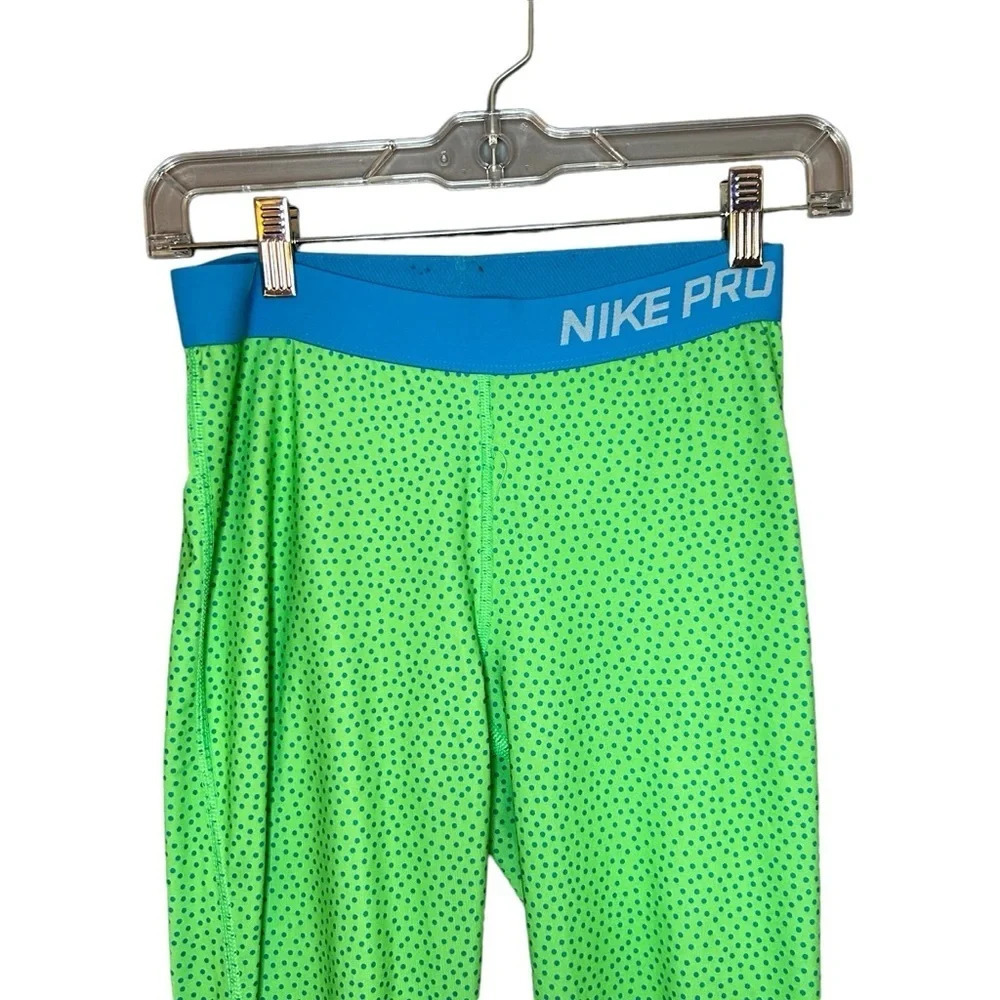 Nike legging green blue dots polyester spandex size XL
